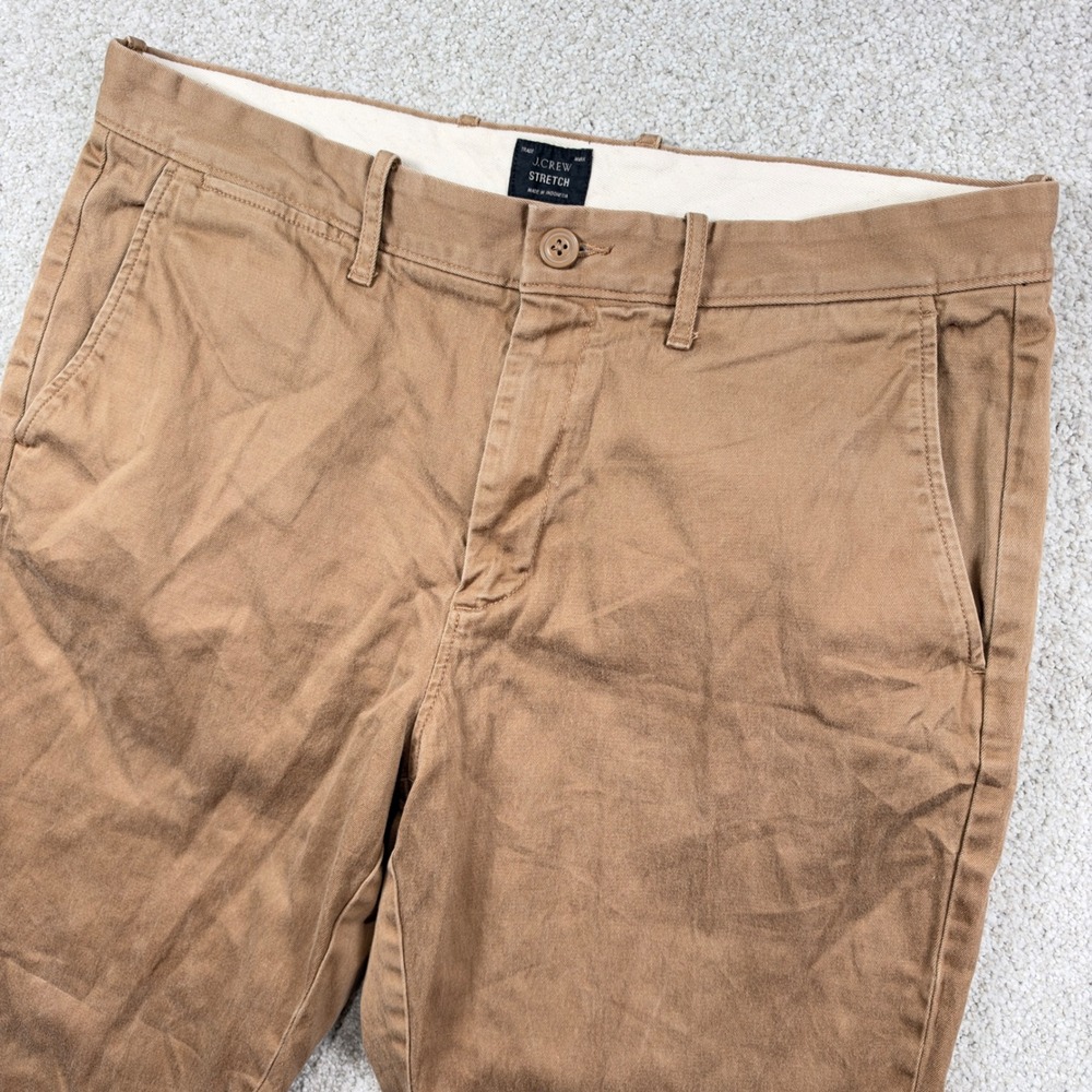 J.Crew Chino Pants Mens 32x32 Tan Brown Stretch Straight Leg Casual 01659